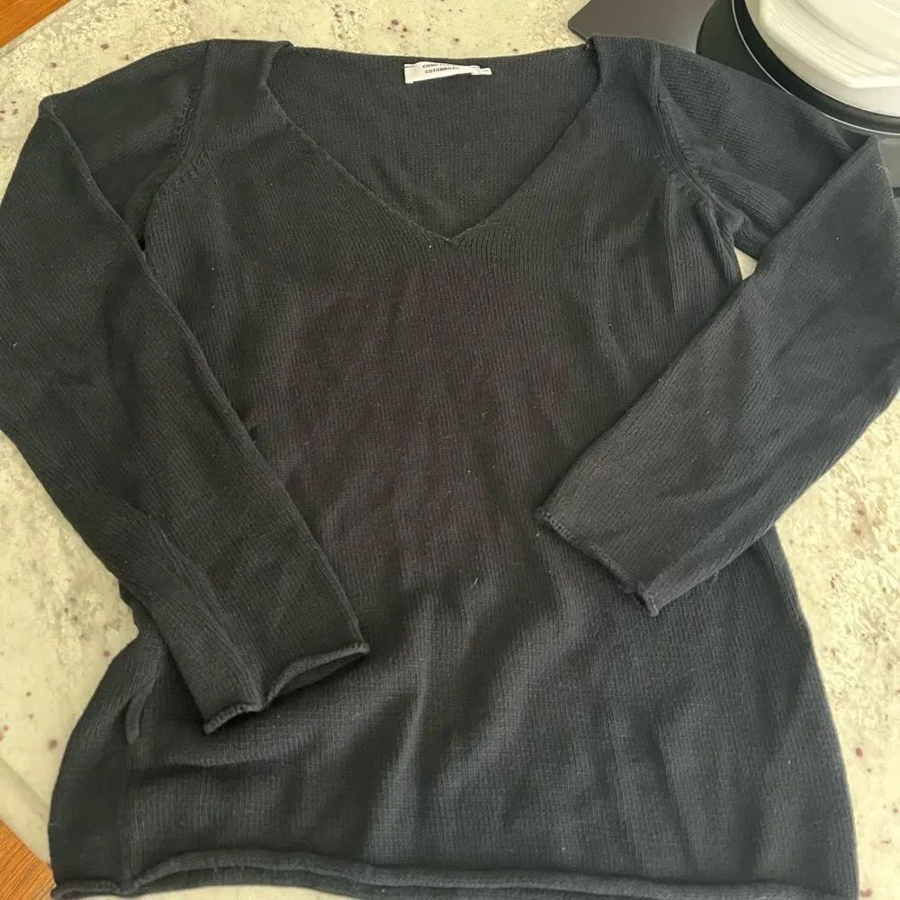 Comptoir Des Cotonniers Black V-Neck Sweater sz M